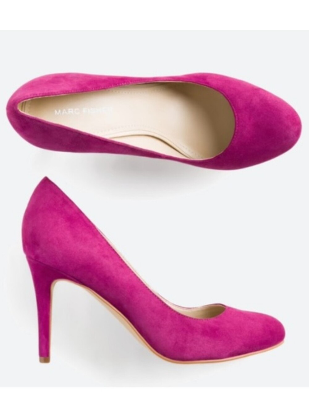 Marc Fisher Fuchsia Pink Chris Suede Leather Round Toe High Heels Size 9